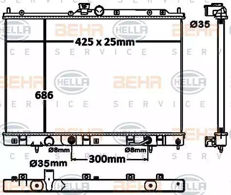 HELLA 8MK 376 790-341 - Radiators, Motora dzesēšanas sistēma ps1.lv