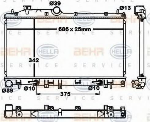 HELLA 8MK 376 792-411 - Radiators, Motora dzesēšanas sistēma ps1.lv