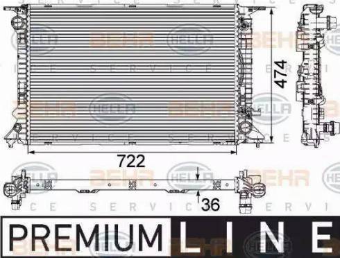 HELLA 8MK 376 745-651 - Radiators, Motora dzesēšanas sistēma ps1.lv