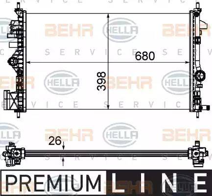 HELLA 8MK 376 754-351 - Radiators, Motora dzesēšanas sistēma ps1.lv