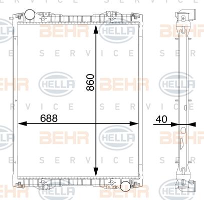 HELLA 8MK 376 756-174 - Radiators, Motora dzesēšanas sistēma ps1.lv