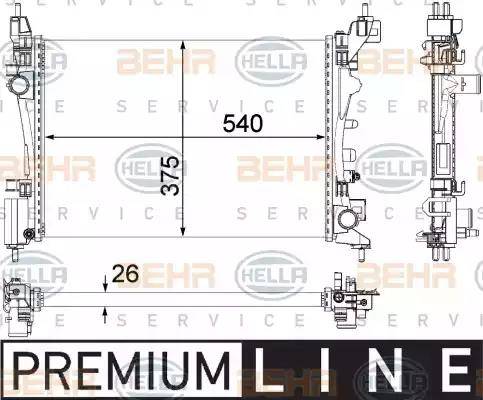 HELLA 8MK 376 756-321 - Radiators, Motora dzesēšanas sistēma ps1.lv