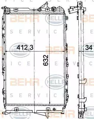 HELLA 8MK 376 765-161 - Radiators, Motora dzesēšanas sistēma ps1.lv