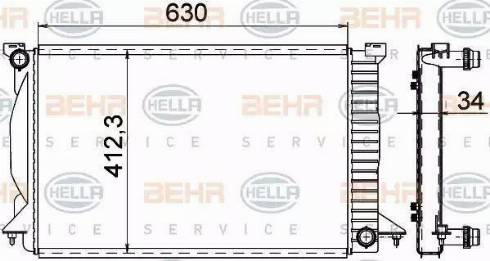 HELLA 8MK 376 766-334 - Radiators, Motora dzesēšanas sistēma ps1.lv