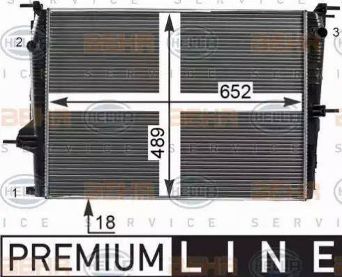 HELLA 8MK 376 700-411 - Radiators, Motora dzesēšanas sistēma ps1.lv