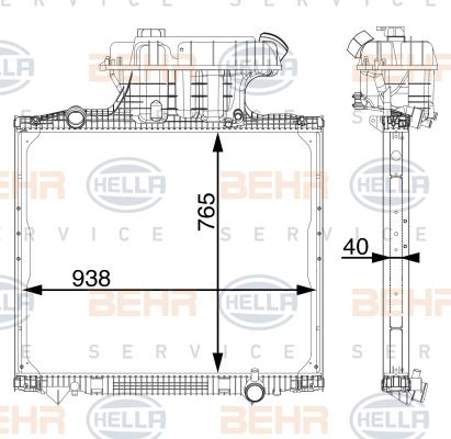 HELLA 8MK 376 702-854 - Radiators, Motora dzesēšanas sistēma ps1.lv