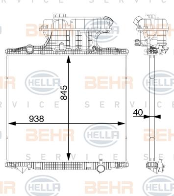 HELLA 8MK 376 702-884 - Radiators, Motora dzesēšanas sistēma ps1.lv