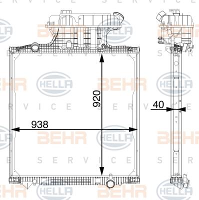 HELLA 8MK 376 702-834 - Radiators, Motora dzesēšanas sistēma ps1.lv