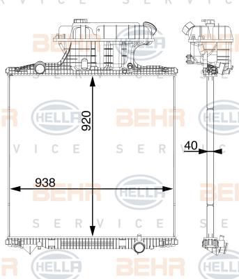 HELLA 8MK 376 702-824 - Radiators, Motora dzesēšanas sistēma ps1.lv