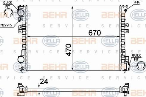 HELLA 8MK 376 719-235 - Radiators, Motora dzesēšanas sistēma ps1.lv