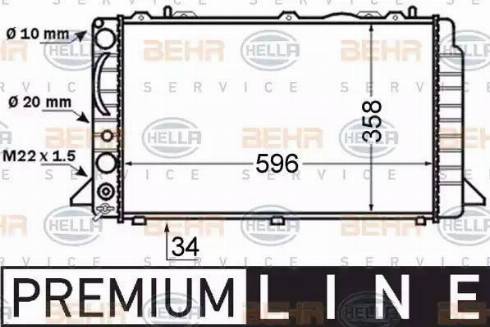 HELLA 8MK 376 714-461 - Radiators, Motora dzesēšanas sistēma ps1.lv