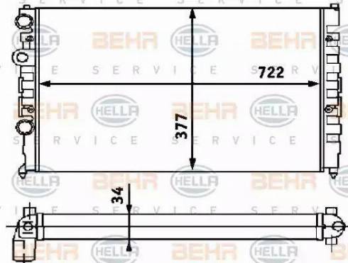 HELLA 8MK 376 715-174 - Radiators, Motora dzesēšanas sistēma ps1.lv