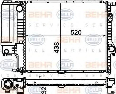 HELLA 8MK 376 711-134 - Radiators, Motora dzesēšanas sistēma ps1.lv