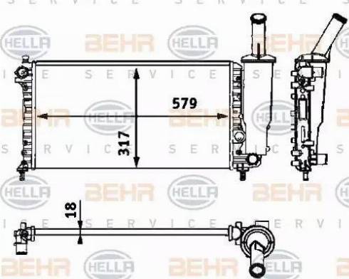 HELLA 8MK 376 718-581 - Radiators, Motora dzesēšanas sistēma ps1.lv