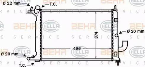 HELLA 8MK 376 726-531 - Radiators, Motora dzesēšanas sistēma ps1.lv