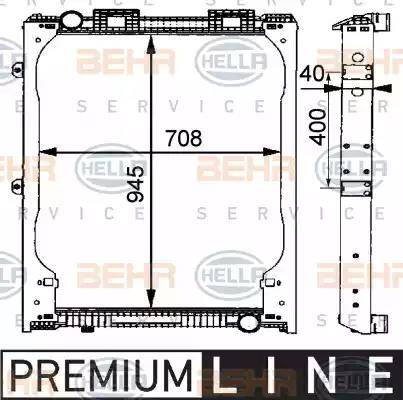 HELLA 8MK 376 721-481 - Radiators, Motora dzesēšanas sistēma ps1.lv