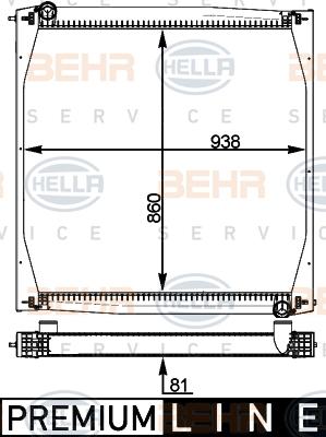 HELLA 8MK 376 721-625 - Radiators, Motora dzesēšanas sistēma ps1.lv