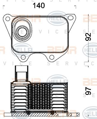 HELLA 8MO 376 797-011 - Eļļas radiators, Motoreļļa ps1.lv