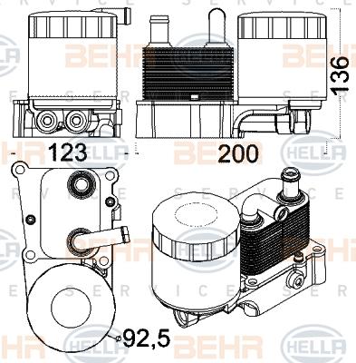 HELLA 8MO 376 797-071 - Eļļas radiators, Motoreļļa ps1.lv