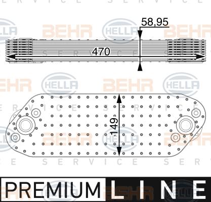 HELLA 8MO 376 715-875 - Eļļas radiators, Motoreļļa ps1.lv