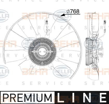 HELLA 8MV 376 912-001 - Ventilators, Motora dzesēšanas sistēma ps1.lv