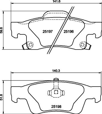 HELLA PAGID 8DB 355 040-031 - Bremžu uzliku kompl., Disku bremzes ps1.lv