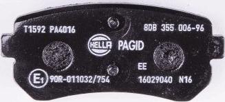 HELLA PAGID 8DB 355 006-961 - Bremžu uzliku kompl., Disku bremzes ps1.lv