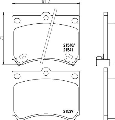 HELLA PAGID 8DB 355 006-481 - Bremžu uzliku kompl., Disku bremzes ps1.lv