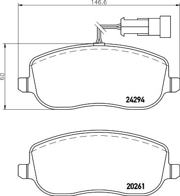 HELLA PAGID 8DB 355 006-761 - Bremžu uzliku kompl., Disku bremzes ps1.lv