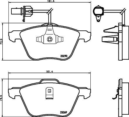 HELLA PAGID 8DB 355 008-921 - Bremžu uzliku kompl., Disku bremzes ps1.lv