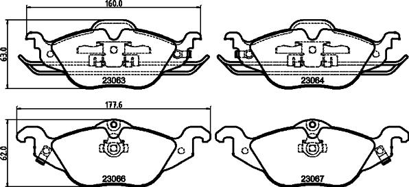 HELLA PAGID 8DB 355 008-571 - Bremžu uzliku kompl., Disku bremzes ps1.lv