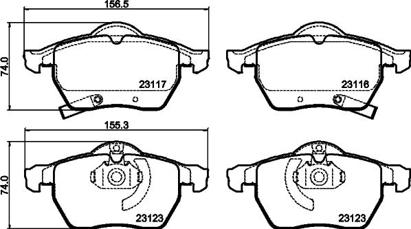 HELLA PAGID 8DB 355 008-141 - Bremžu uzliku kompl., Disku bremzes ps1.lv