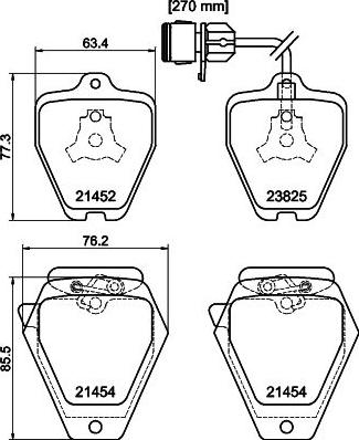 HELLA PAGID 8DB 355 008-781 - Bremžu uzliku kompl., Disku bremzes ps1.lv