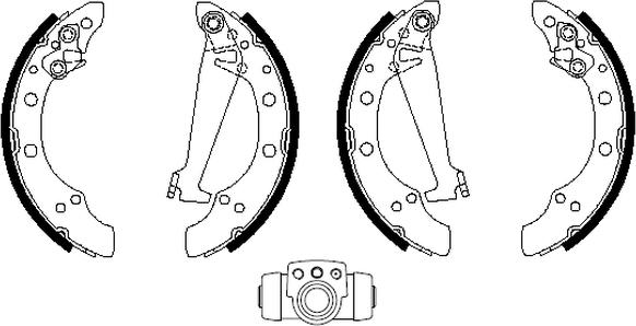 HELLA PAGID 8DB 355 003-351 - Bremžu loku komplekts ps1.lv