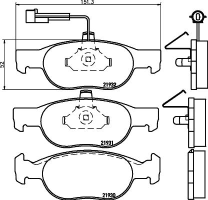 HELLA PAGID 8DB 355 007-921 - Bremžu uzliku kompl., Disku bremzes ps1.lv