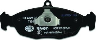 HELLA PAGID 8DB 355 007-531 - Bremžu uzliku kompl., Disku bremzes ps1.lv