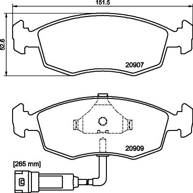 HELLA PAGID 8DB 355 007-341 - Bremžu uzliku kompl., Disku bremzes ps1.lv