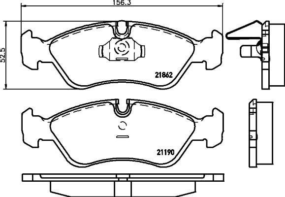 HELLA PAGID 8DB 355 007-761 - Bremžu uzliku kompl., Disku bremzes ps1.lv