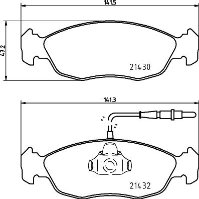 HELLA PAGID 8DB 355 007-711 - Bremžu uzliku kompl., Disku bremzes ps1.lv