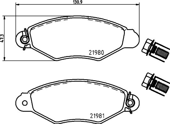 HELLA PAGID 8DB 355 019-311 - Bremžu uzliku kompl., Disku bremzes ps1.lv