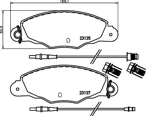 HELLA PAGID 8DB 355 019-331 - Bremžu uzliku kompl., Disku bremzes ps1.lv