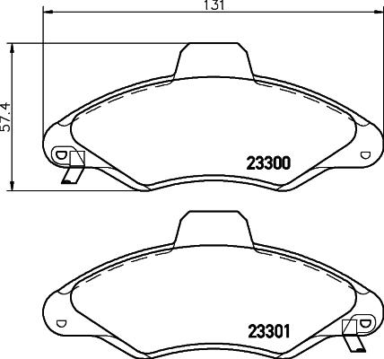 HELLA PAGID 8DB 355 019-291 - Bremžu uzliku kompl., Disku bremzes ps1.lv