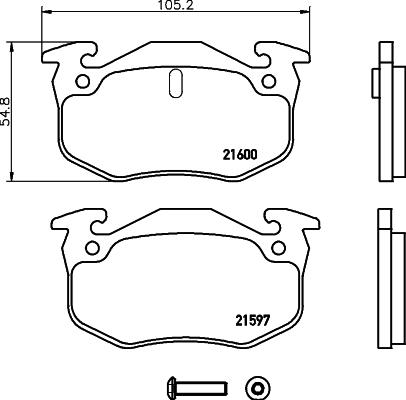 HELLA PAGID 8DB 355 019-221 - Bremžu uzliku kompl., Disku bremzes ps1.lv