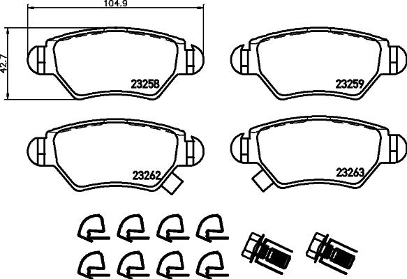 HELLA PAGID 8DB 355 019-271 - Bremžu uzliku kompl., Disku bremzes ps1.lv