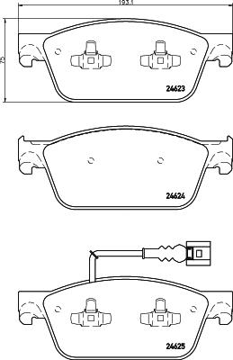 HELLA PAGID 8DB 355 014-981 - Bremžu uzliku kompl., Disku bremzes ps1.lv