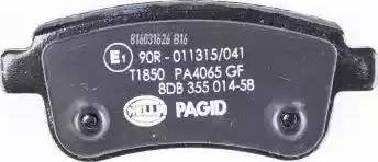 HELLA PAGID 8DB 355 014-581 - Bremžu uzliku kompl., Disku bremzes ps1.lv