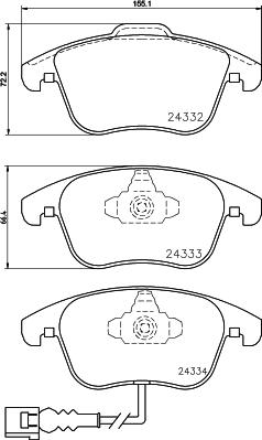 HELLA PAGID 8DB 355 023-591 - Bremžu uzliku kompl., Disku bremzes ps1.lv