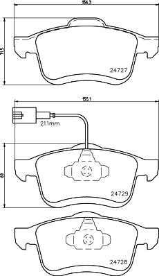 HELLA PAGID 8DB 355 014-241 - Bremžu uzliku kompl., Disku bremzes ps1.lv