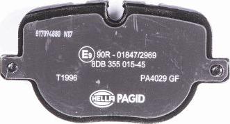 HELLA PAGID 8DB 355 015-451 - Bremžu uzliku kompl., Disku bremzes ps1.lv