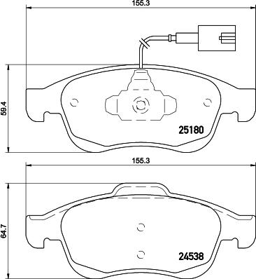 HELLA PAGID 8DB 355 015-521 - Bremžu uzliku kompl., Disku bremzes ps1.lv